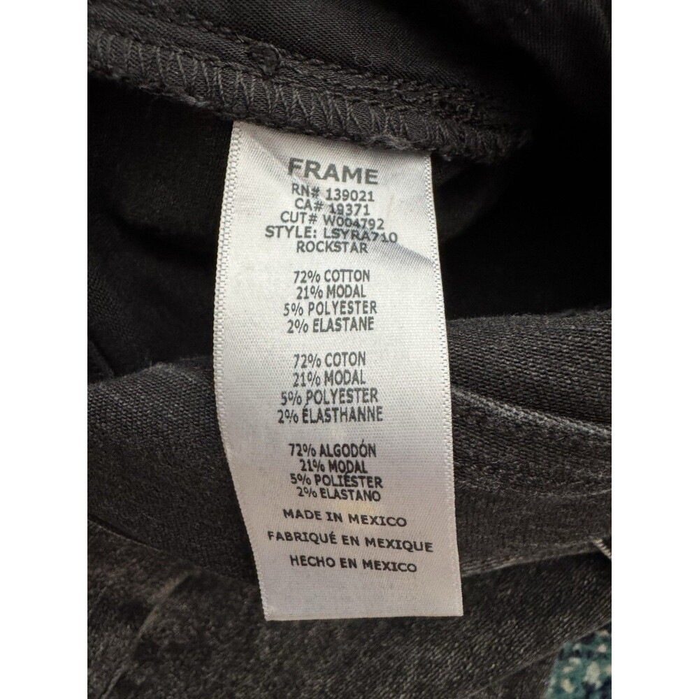 Frame Women's Le Sylvie Slender Straight Black Rockstar Jeans Size 29 - Picture 8 of 9